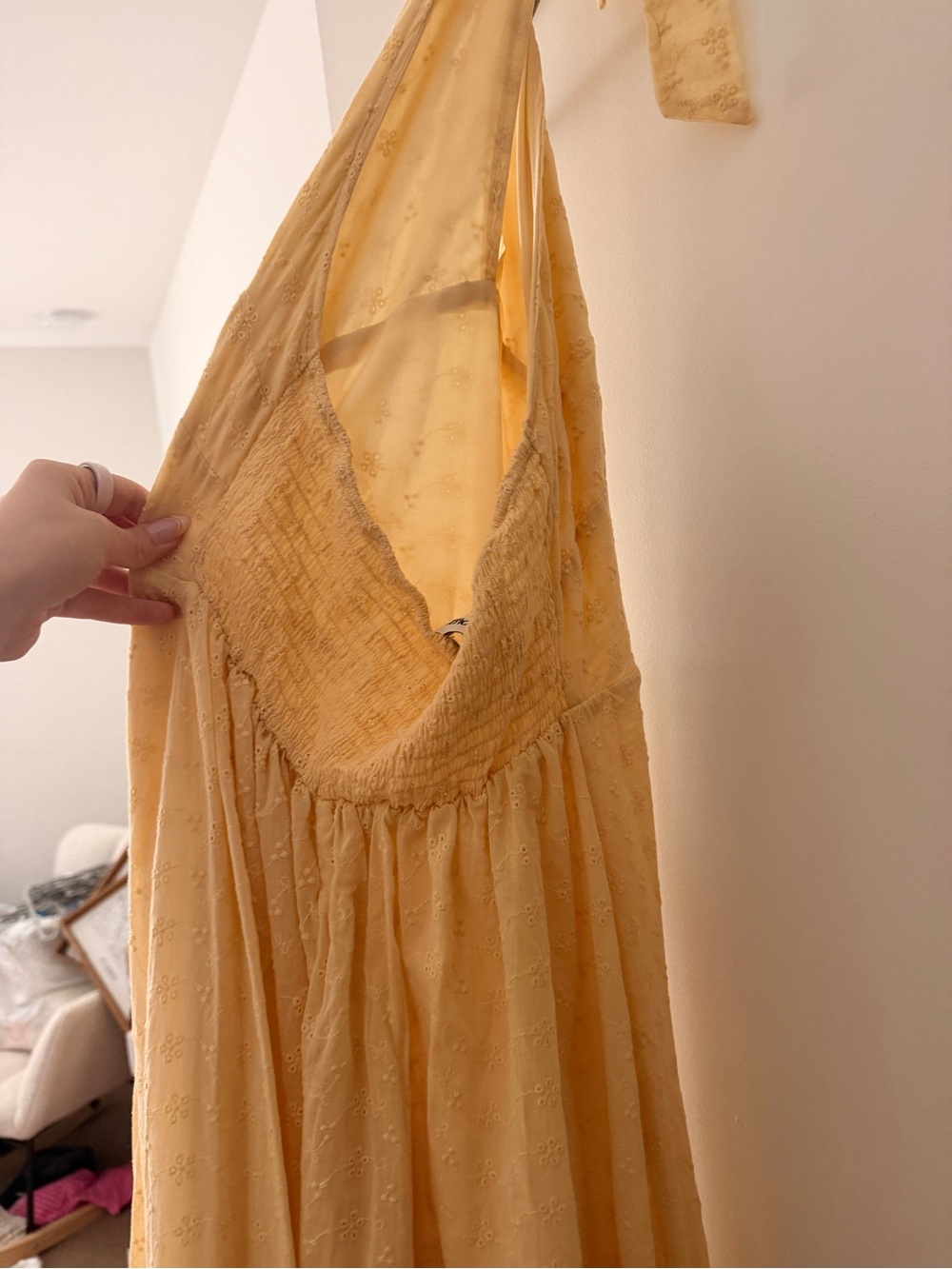 Princess Polly Pale Yellow Smocked Halter Maxi Dress - Picture 2 of 3
